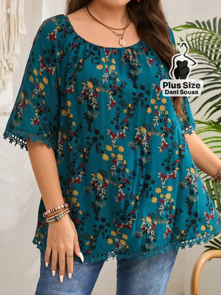 Blusa Com Barra Trabalhada Em Detalhe Plus Size Blusa Com Barra Trabalhada Em Detalhe Plus Size