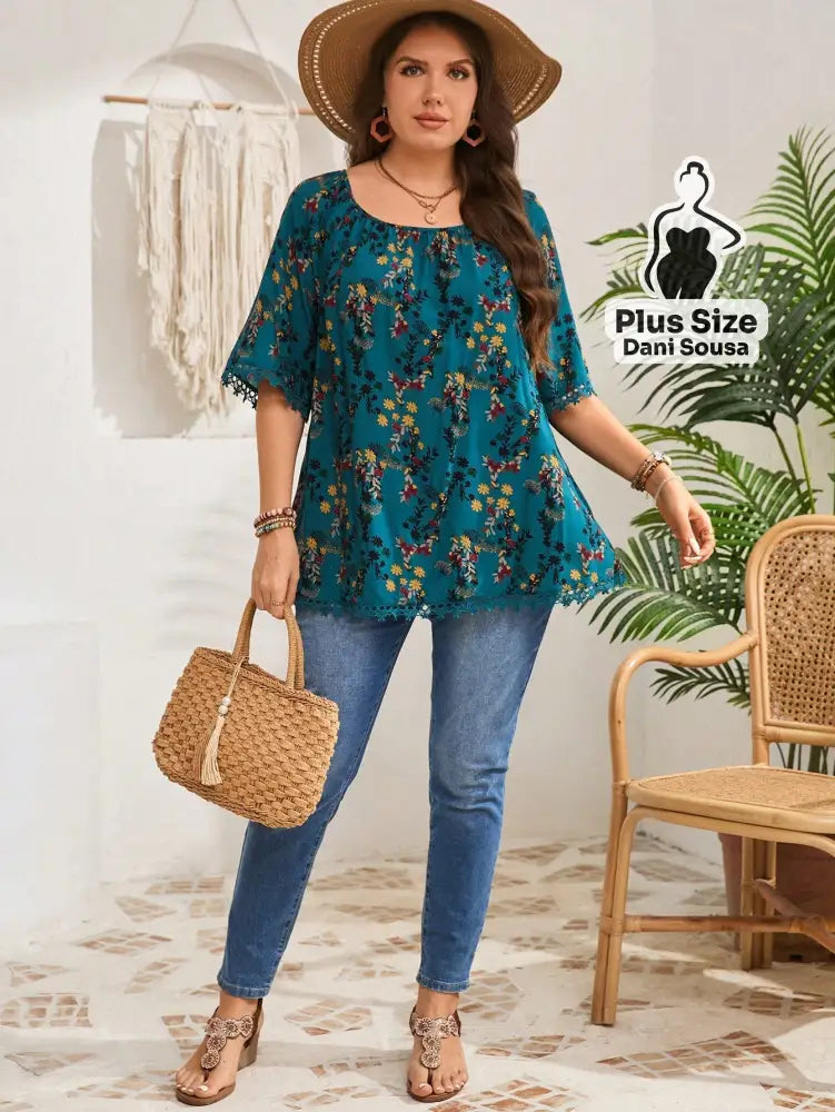 Blusa Com Barra Trabalhada Em Detalhe Plus Size Blusa Com Barra Trabalhada Em Detalhe Plus Size
