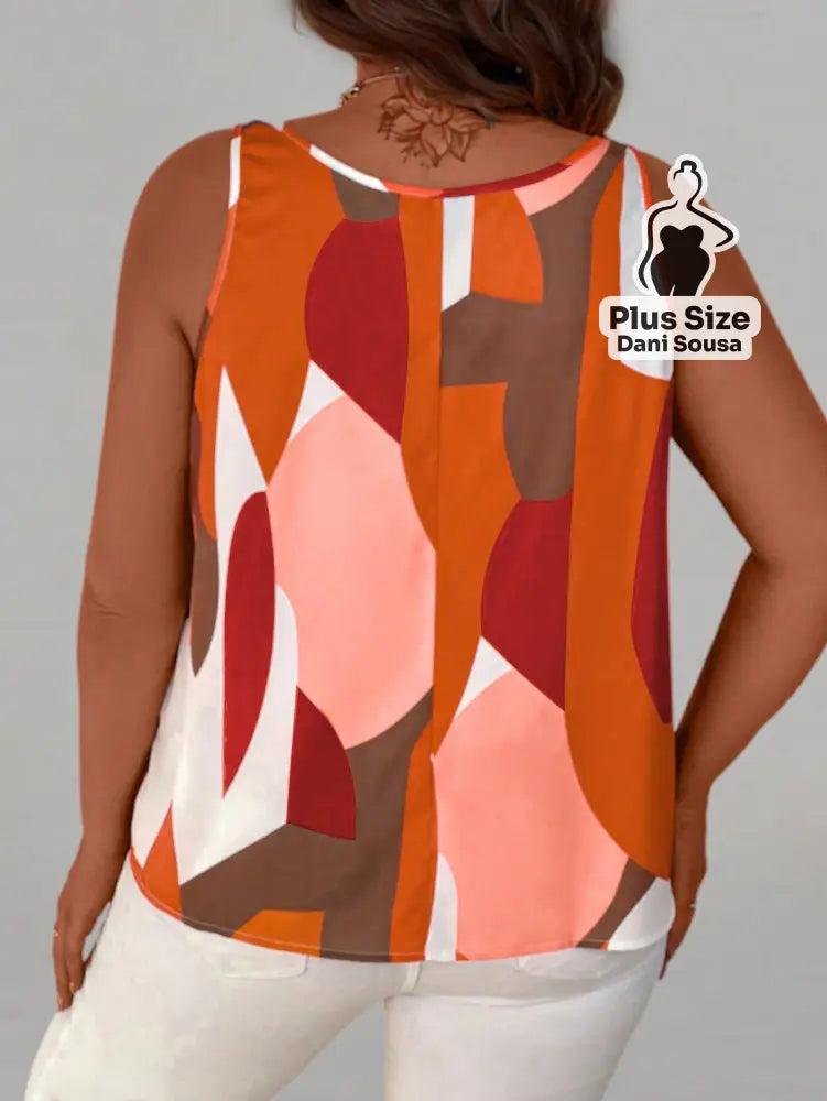 Blusa Estampada Com Alças Decorativas Plus Size Blusa Estampada Com Alças Decorativas Plus Size