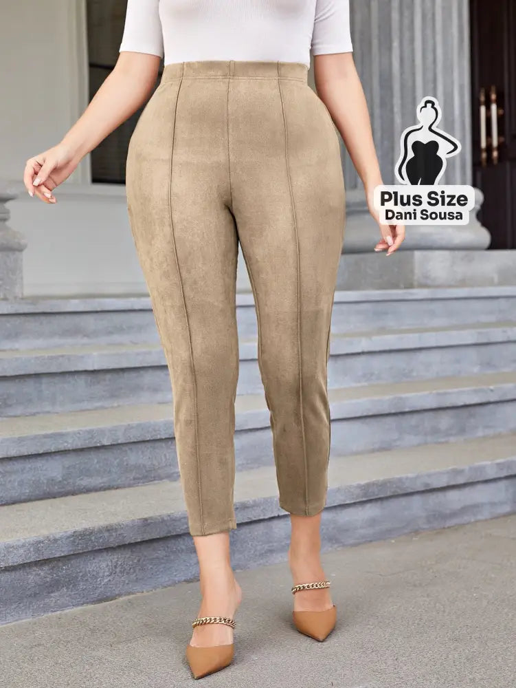 Calça De Cintura Alta Elegante Plus Size Calça De Cintura Alta Elegante Plus Size
