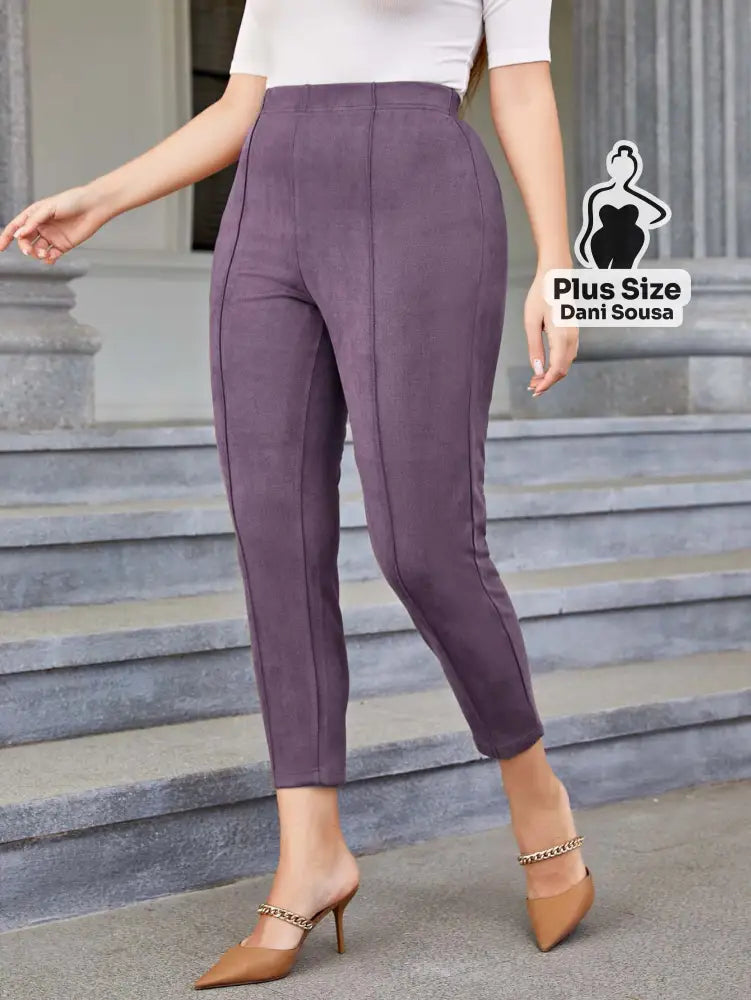 Calça De Cintura Alta Elegante Plus Size Calça De Cintura Alta Elegante Plus Size