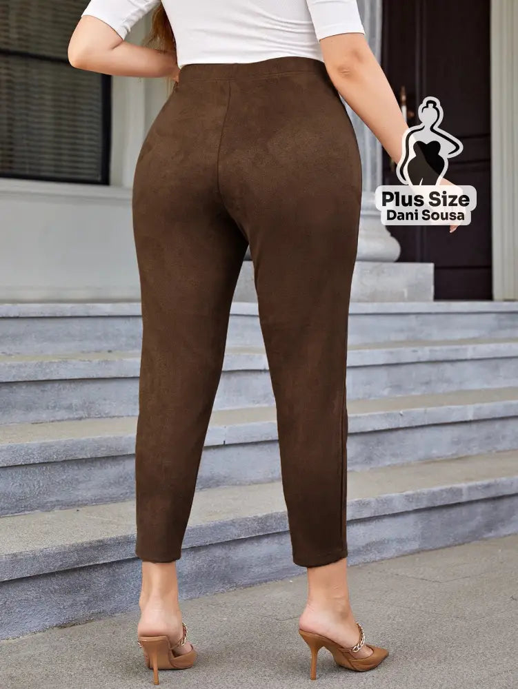 Calça De Cintura Alta Elegante Plus Size Calça De Cintura Alta Elegante Plus Size