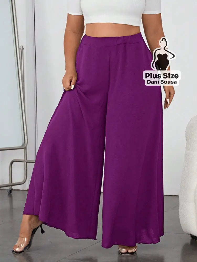 Calça Pantalona Preta Elegante Plus Size Calça Pantalona Preta Elegante Plus Size