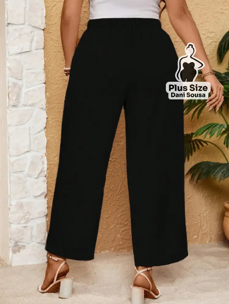 Calça Reta De Alfaiataria Bege Plus Size Calça Reta De Alfaiataria Bege Plus Size
