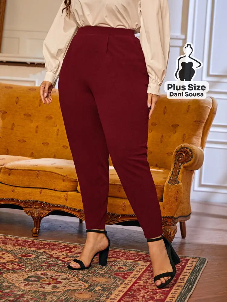 Calça Skinny Social De Cintura Alta Plus Size Calça Skinny Social De Cintura Alta Plus Size