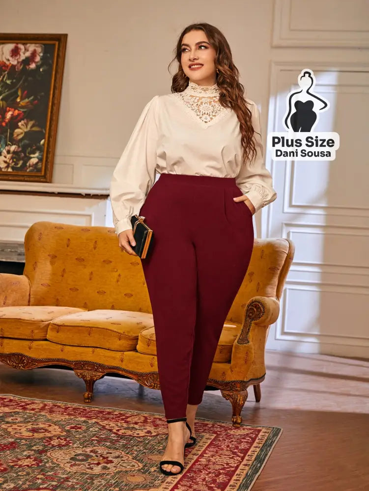 Calça Skinny Social De Cintura Alta Plus Size Calça Skinny Social De Cintura Alta Plus Size