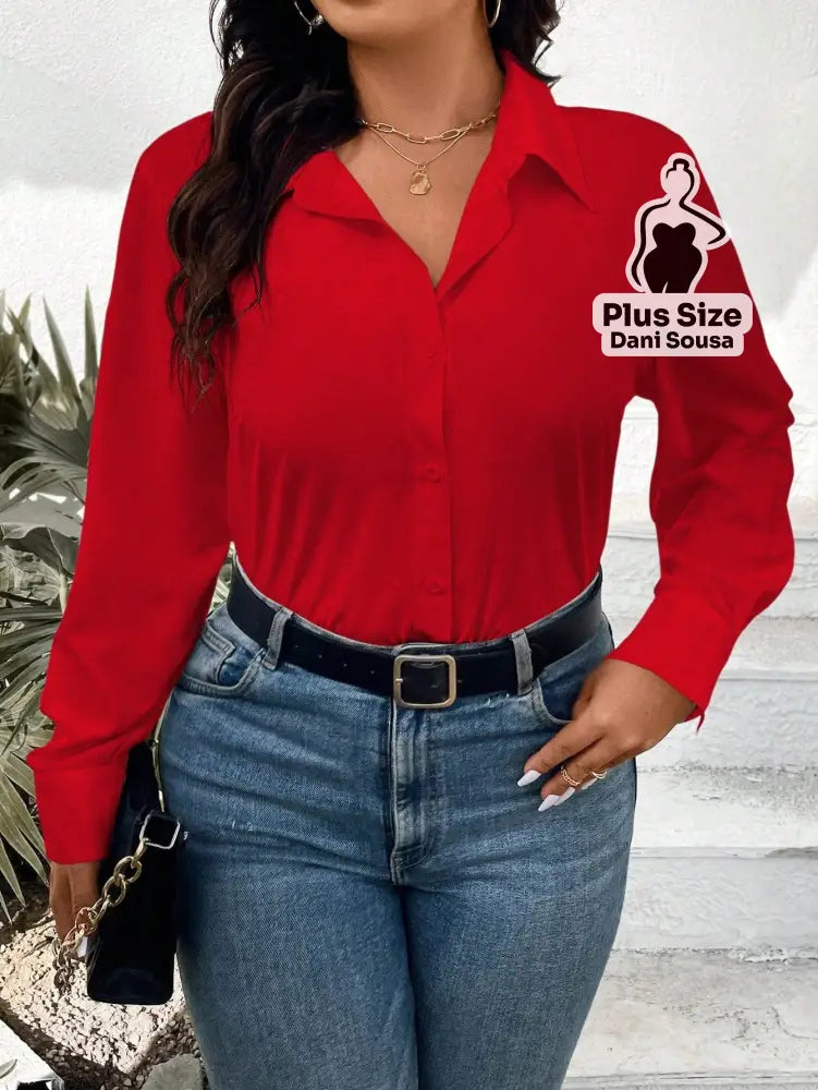 Camisa Social Clássica de Botões Plus Size Camisa Social Clássica de Botões Plus Size