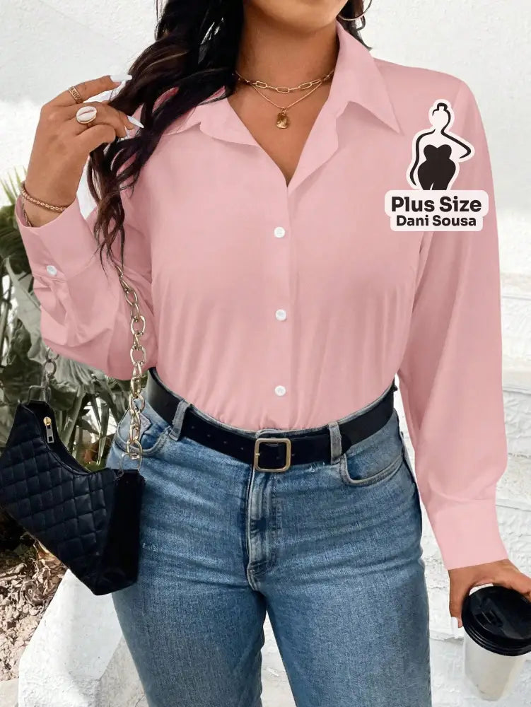 Camisa Social Clássica de Botões Plus Size Camisa Social Clássica de Botões Plus Size