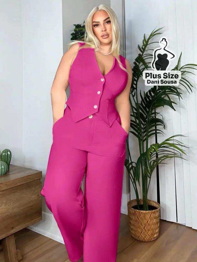 Colete Com Caimento Elegante Plus Size Colete Com Caimento Elegante Plus Size