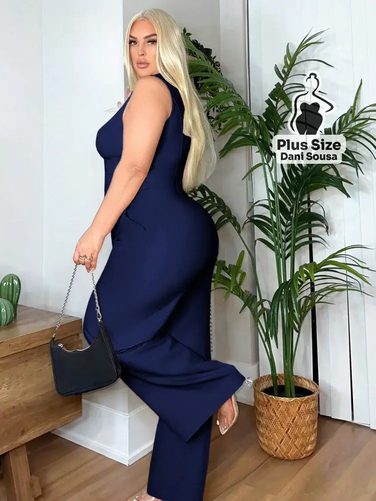 Colete Com Caimento Elegante Plus Size Colete Com Caimento Elegante Plus Size