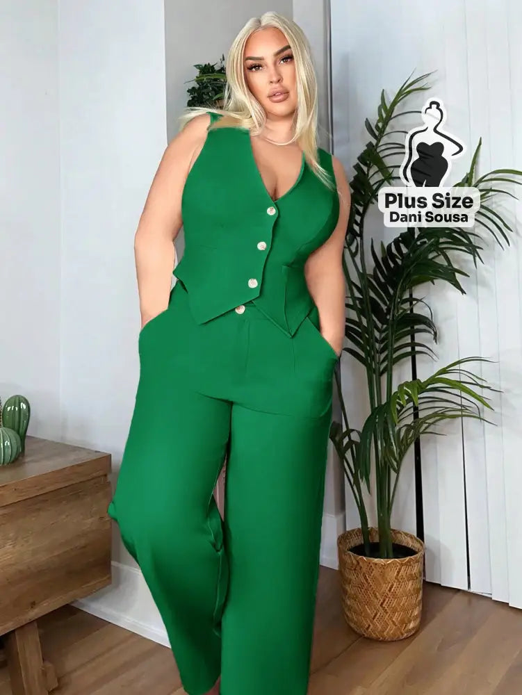Colete Com Caimento Elegante Plus Size Colete Com Caimento Elegante Plus Size