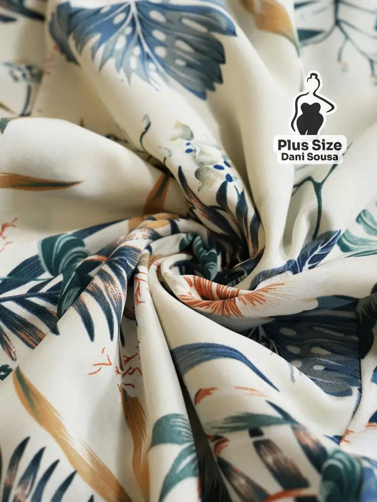 Conjunto Cropped e Calça Pantalona Estampado Plus Size Conjunto Cropped e Calça Pantalona Estampado Plus Size