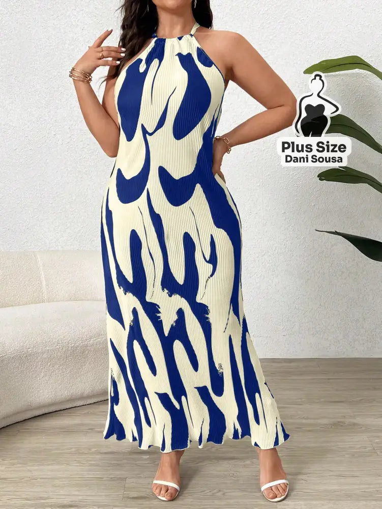 Conjunto Estampado com Cinto e Modelagem Elegante Plus Size Conjunto Estampado com Cinto e Modelagem Elegante Plus Size