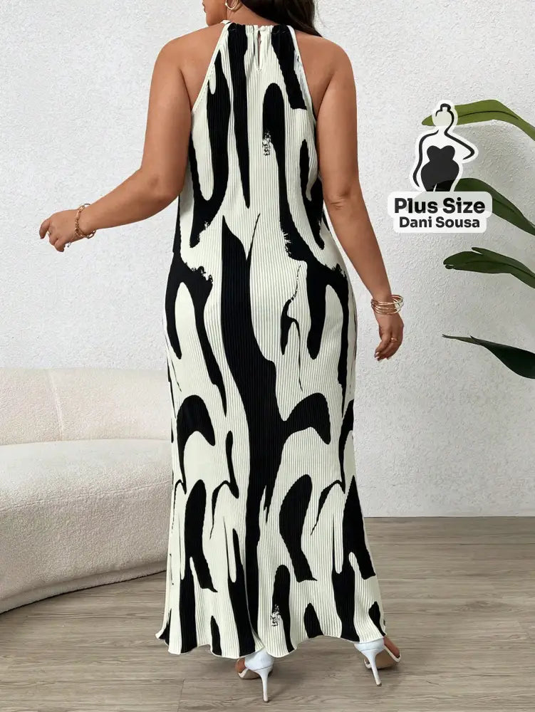 Conjunto Estampado com Cinto e Modelagem Elegante Plus Size Conjunto Estampado com Cinto e Modelagem Elegante Plus Size