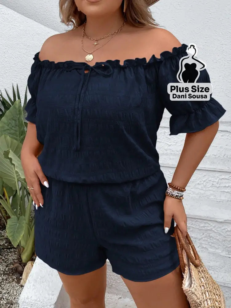 Conjunto Ombro a Ombro com Shorts Plus Size Conjunto Ombro a Ombro com Shorts Plus Size