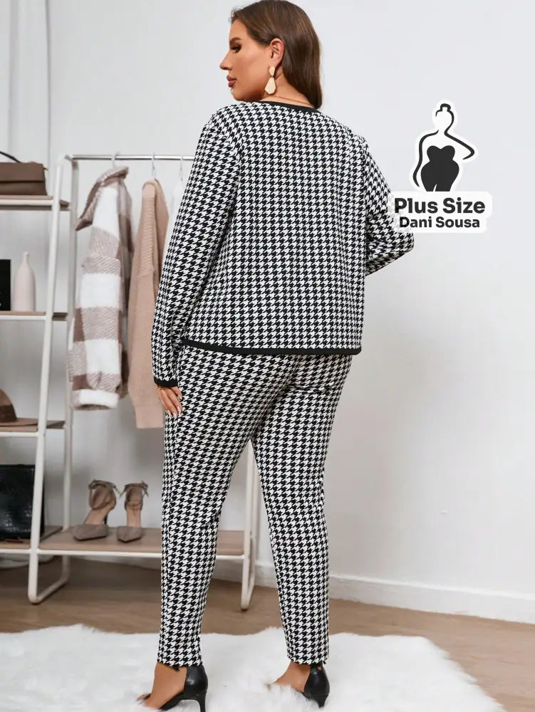 Conjunto Xadrez Com Jaqueta e Calça Plus Size Conjunto Xadrez Com Jaqueta e Calça Plus Size