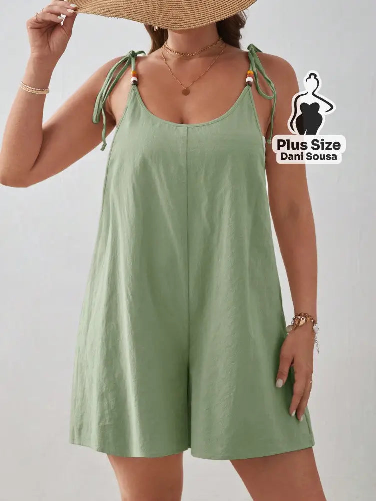 Macacão Com Alças Ajustáveis Plus Size Macacão Com Alças Ajustáveis Plus Size