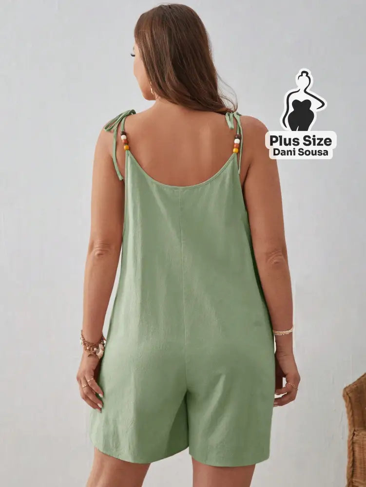 Macacão Com Alças Ajustáveis Plus Size Macacão Com Alças Ajustáveis Plus Size