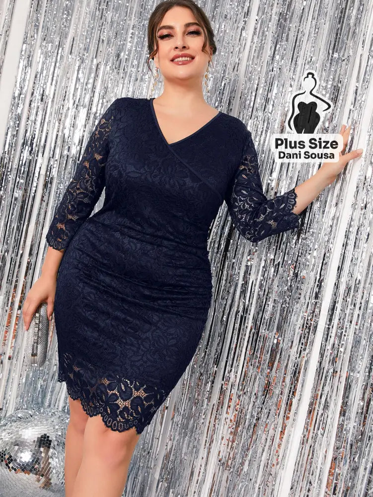 Vestido Elegante De Renda Para Festas Plus Size Vestido Elegante De Renda Para Festas Plus Size