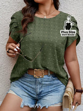 Blusa Com Detalhe Franzido Nas Mangas e Textura Delicada Plus Size Verde / G Blusa Com Detalhe Franzido Nas Mangas e