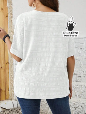 Blusa Elegante Com Botão Frontal Plus Size Blusa Elegante Com Botão Frontal Plus Size