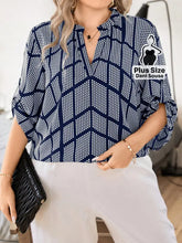 Blusa Elegante Estampada Com Detalhes Modernos Plus Size Blusa Elegante Estampada Com Detalhes Modernos Plus Size