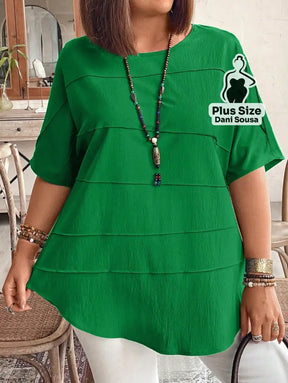 Blusa Estilo Casual Com Detalhe De Camadas Plus Size Blusa Estilo Casual Com Detalhe De Camadas Plus Size