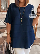 Blusa Estilo Casual Com Detalhe De Camadas Plus Size Azul Marinho / G Blusa Estilo Casual Com Detalhe De Camadas Plus