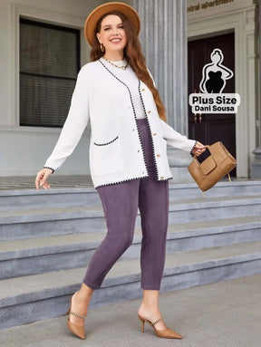 Calça De Cintura Alta Elegante Plus Size Calça De Cintura Alta Elegante Plus Size