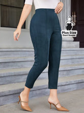 Calça De Cintura Alta Elegante Plus Size Azul Marinho / G Calça De Cintura Alta Elegante Plus Size