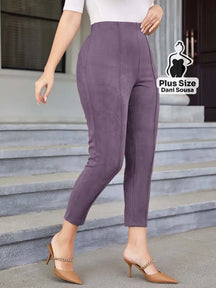 Calça De Cintura Alta Elegante Plus Size Purpura / G Calça De Cintura Alta Elegante Plus Size
