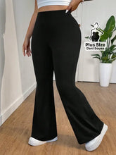 Calça de Malha Canelada Flare Plus Size Preto / G Calça de Malha Canelada Flare Plus Size