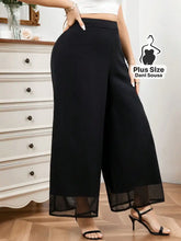 Calça Pantalona Elegante Com Acabamento Delicado Plus Size G Calça Pantalona Elegante Com Acabamento Delicado Plus Size