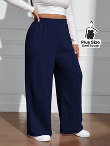 Calça Pantalona Estilo Conforto Plus Size Azul Marinho / G Calça Pantalona Estilo Conforto Plus Size