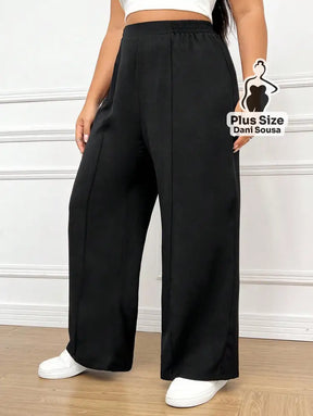 Calça Pantalona Estilo Conforto Plus Size Preto / G Calça Pantalona Estilo Conforto Plus Size