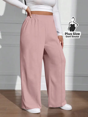 Calça Pantalona Estilo Conforto Plus Size Rosa Empoeirado / G Calça Pantalona Estilo Conforto Plus Size