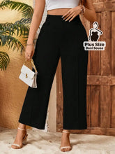 Calça Reta De Alfaiataria Bege Plus Size Preto / G Calça Reta De Alfaiataria Bege Plus Size