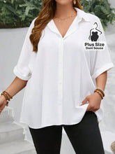 Camisa Social Com Mangas Dobradas Plus Size Camisa Social Com Mangas Dobradas Plus Size