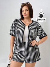 Conjunto Elegante De Alfaiataria Estampado Plus Size Conjunto Elegante De Alfaiataria Estampado Plus Size