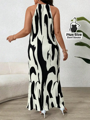 Conjunto Estampado com Cinto e Modelagem Elegante Plus Size Conjunto Estampado com Cinto e Modelagem Elegante Plus Size