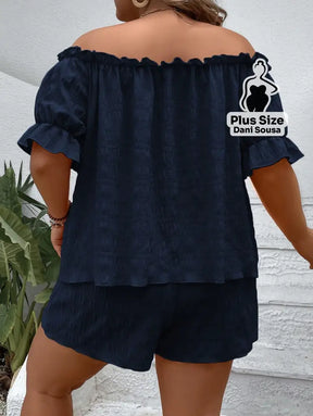 Conjunto Ombro a Ombro com Shorts Plus Size Conjunto Ombro a Ombro com Shorts Plus Size