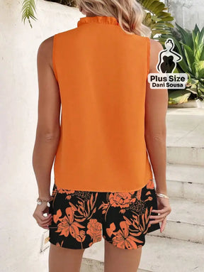 Conjunto Regata e Short Floral Plus Size Conjunto Regata e Short Floral Plus Size