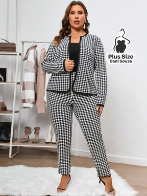 Conjunto Xadrez Com Jaqueta e Calça Plus Size Conjunto Xadrez Com Jaqueta e Calça Plus Size