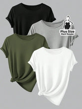 Kit de Blusas Básicas Coloridas com Manga Dobrada Plus Size Cor 1 / G Kit de Blusas Básicas Coloridas com Manga Dobrada