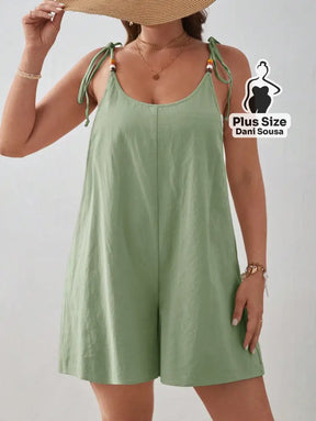Macacão Com Alças Ajustáveis Plus Size Macacão Com Alças Ajustáveis Plus Size