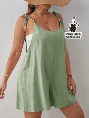 Macacão Com Alças Ajustáveis Plus Size Macacão Com Alças Ajustáveis Plus Size